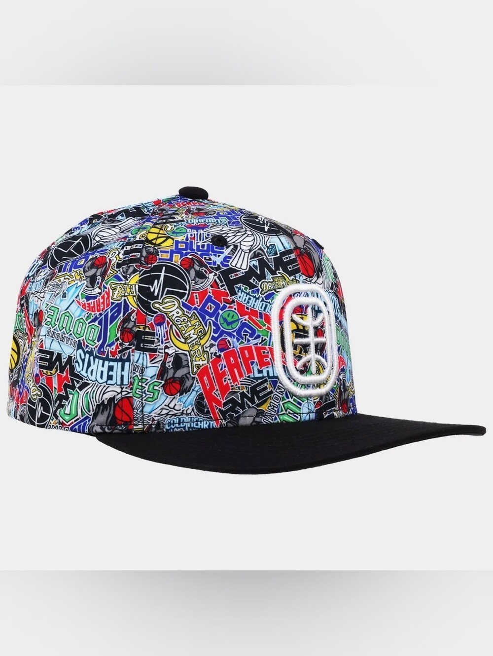 Overtime Adult Flat Brim Snapback Baseball Hat - Printed Crown